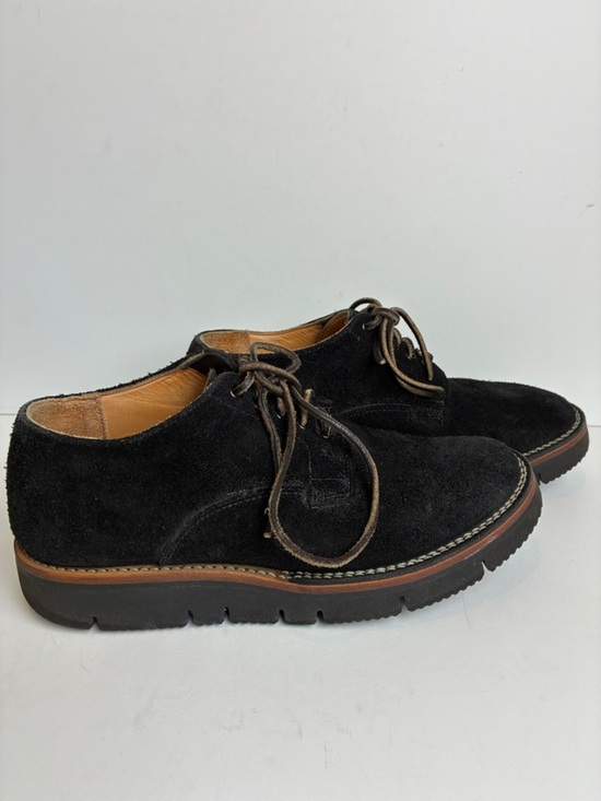 Viberg Derby Calf Suede Shoe Black Size 8.5 US 7.5 Brand Luxury Handmade main image 6